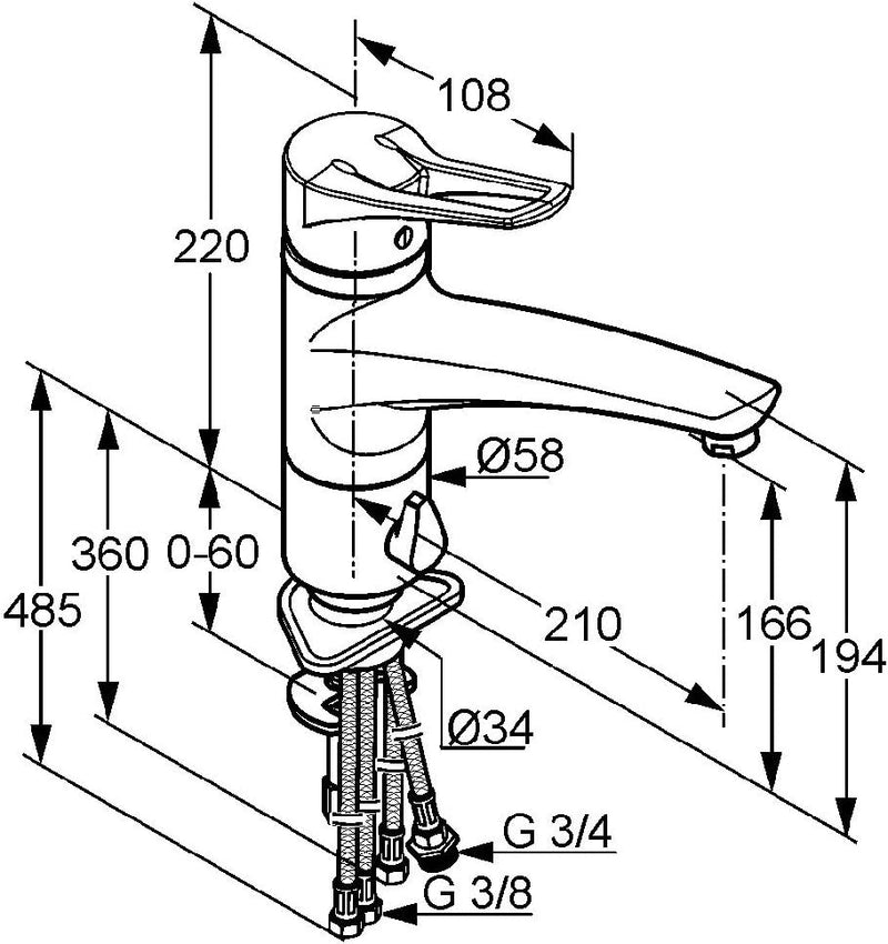 Kludi Mx 399070562 Spültisch-Multi-Einhebelmischer/Niederdruck chrom