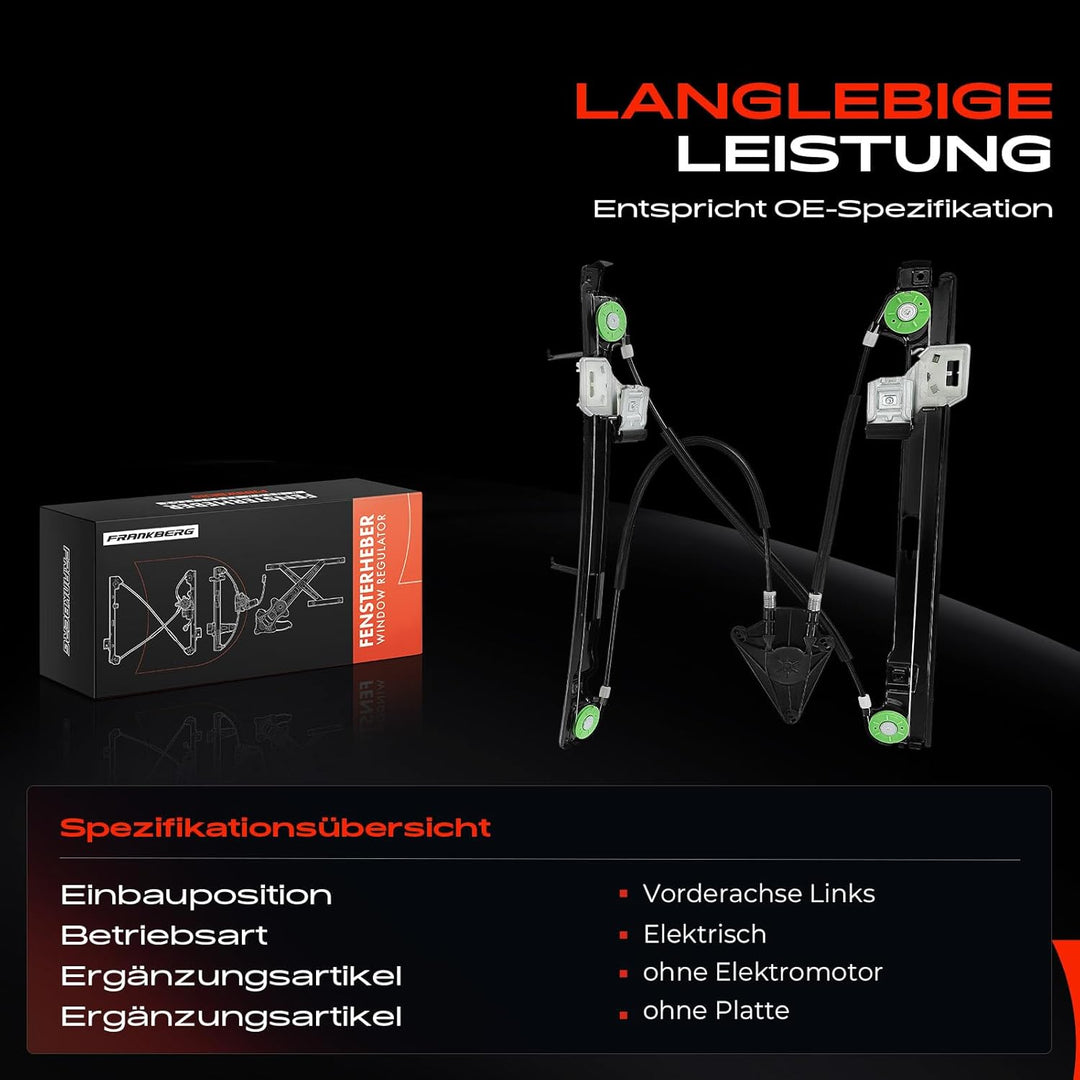 Frankberg Fensterheber Ohne Motor Vorne Links Kompatibel mit Altea 5P1 MPV 2004-2022 Altea XL 5P5 5P