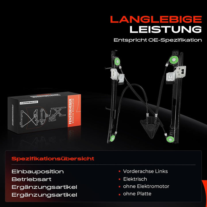 Frankberg Fensterheber Ohne Motor Vorne Links Kompatibel mit Altea 5P1 MPV 2004-2022 Altea XL 5P5 5P