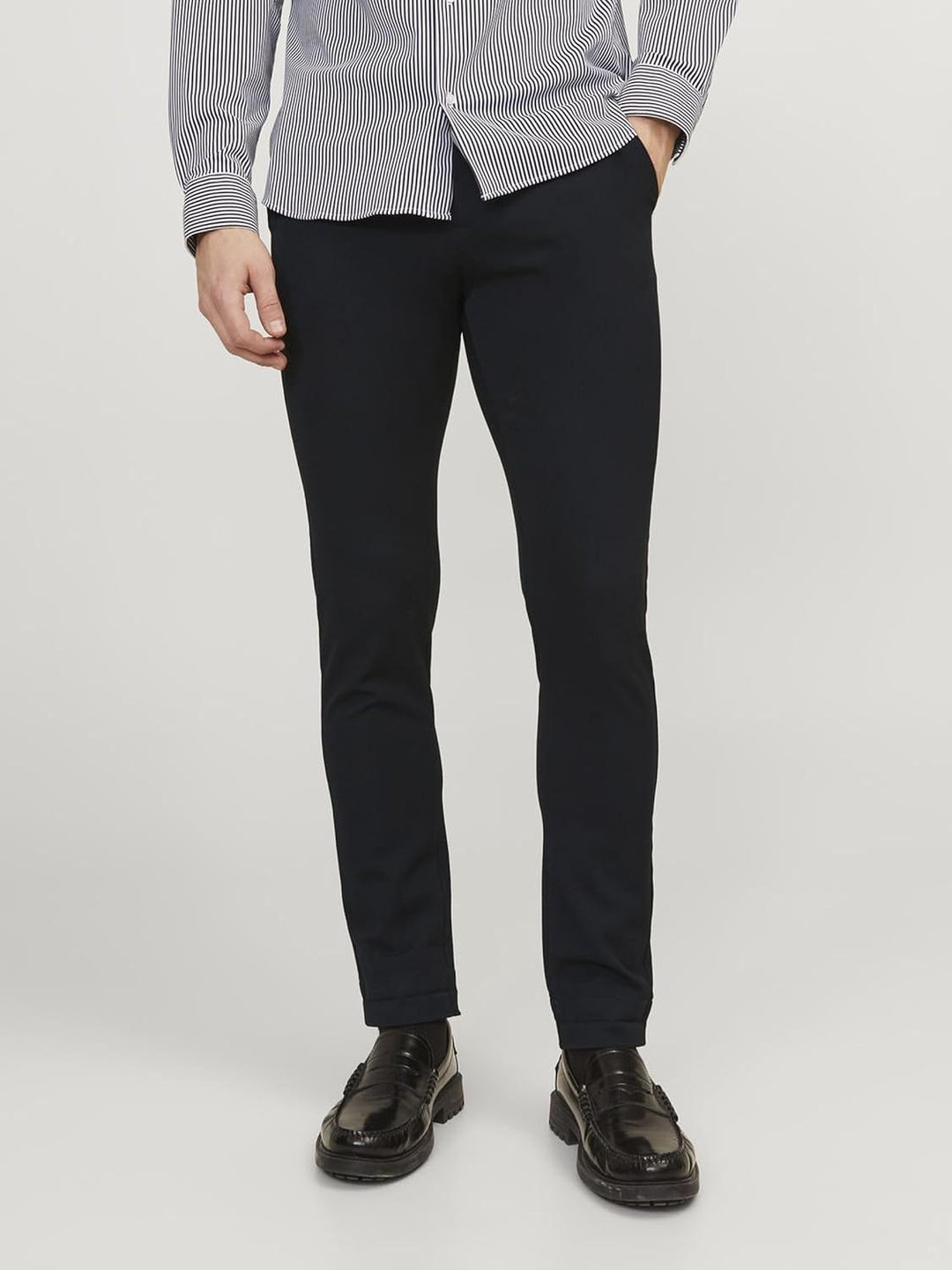 JACK & JONES Male Chino Hose Slim Fit Chino Hose 29W / 32L Schwarz, 29W / 32L Schwarz