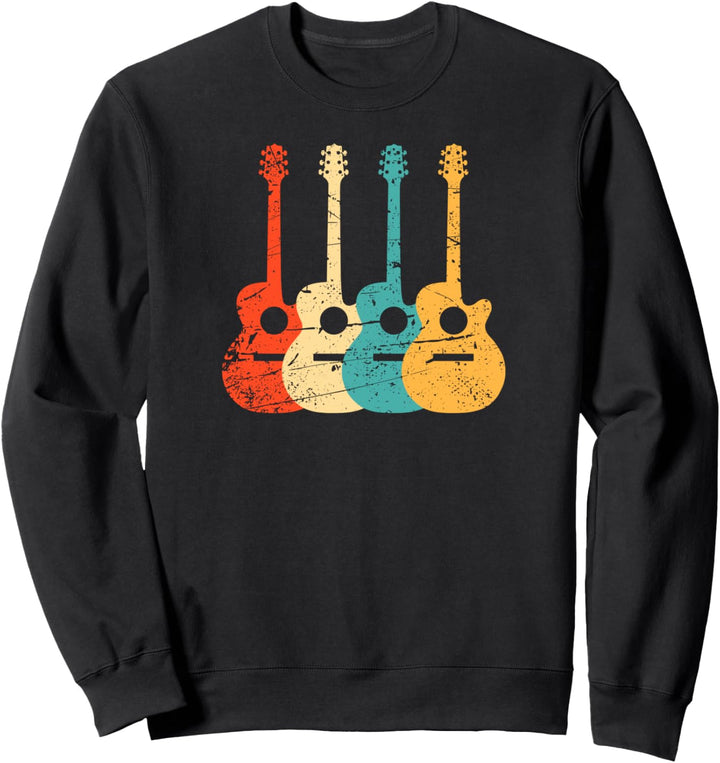 Gitarrist Retro Akustische Gitarre Sweatshirt