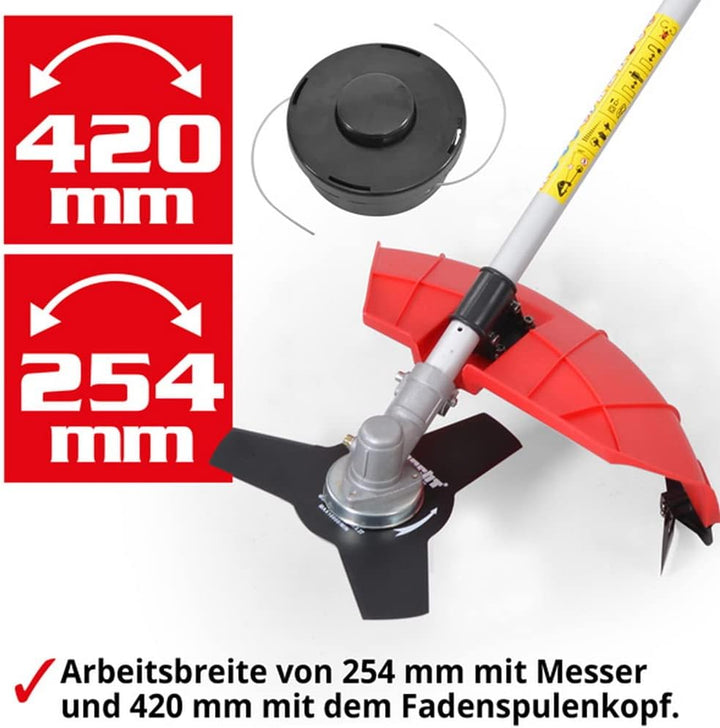 HECHT Elektro Freischneider Motorsense - leistungsstark mit 1400 Watt - 42 cm und 25,4 cm Schnittkre