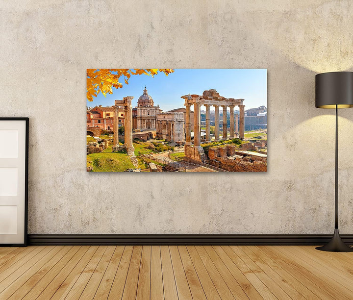 islandburner Bild auf Leinwand Römische Ruinen In Rom Im Frühjahr Italien Bilder Wandbilder Poster,