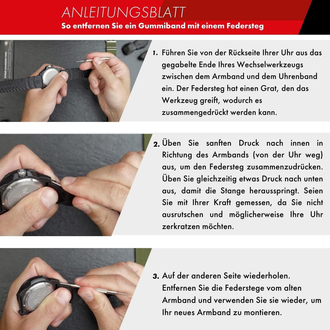 Luminox Uhrenarmband FPX.3000.21H.2.K - 21mm Schwarzes Ersatzarmband aus Gummi mit Edelstahl Dornsch