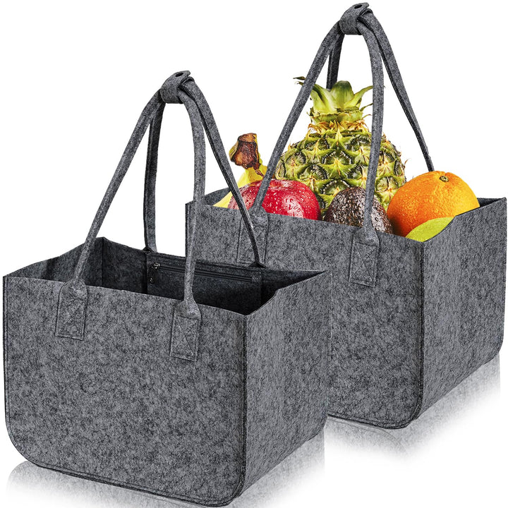 Lighterday 2 Stück 30L Filztasche Gross Einkaufstasche Faltbar,Tote Bag Filztaschen Shopper,Filzkorb