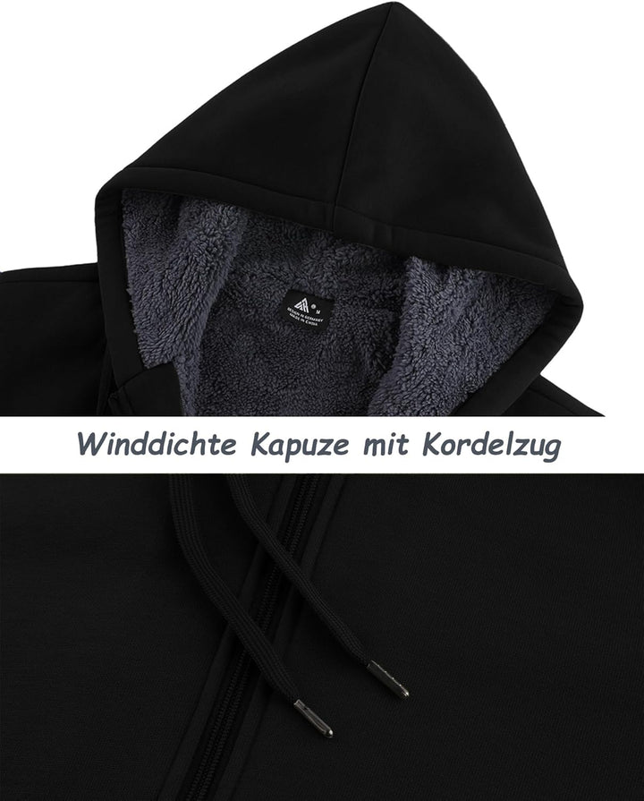 SwissWell Hoodie Herren Reissverschluss Sweatjacke Fleece Kapuzenjacke XXL 1712-dunkelgrau, XXL 1712