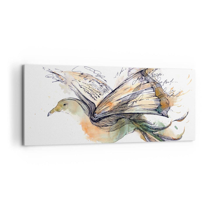 Wandbilder Dekoration Wohnzimmer Vogel Fantasie Konzept Panorama Bilder auf Leinwand 120x50cm Leinwa