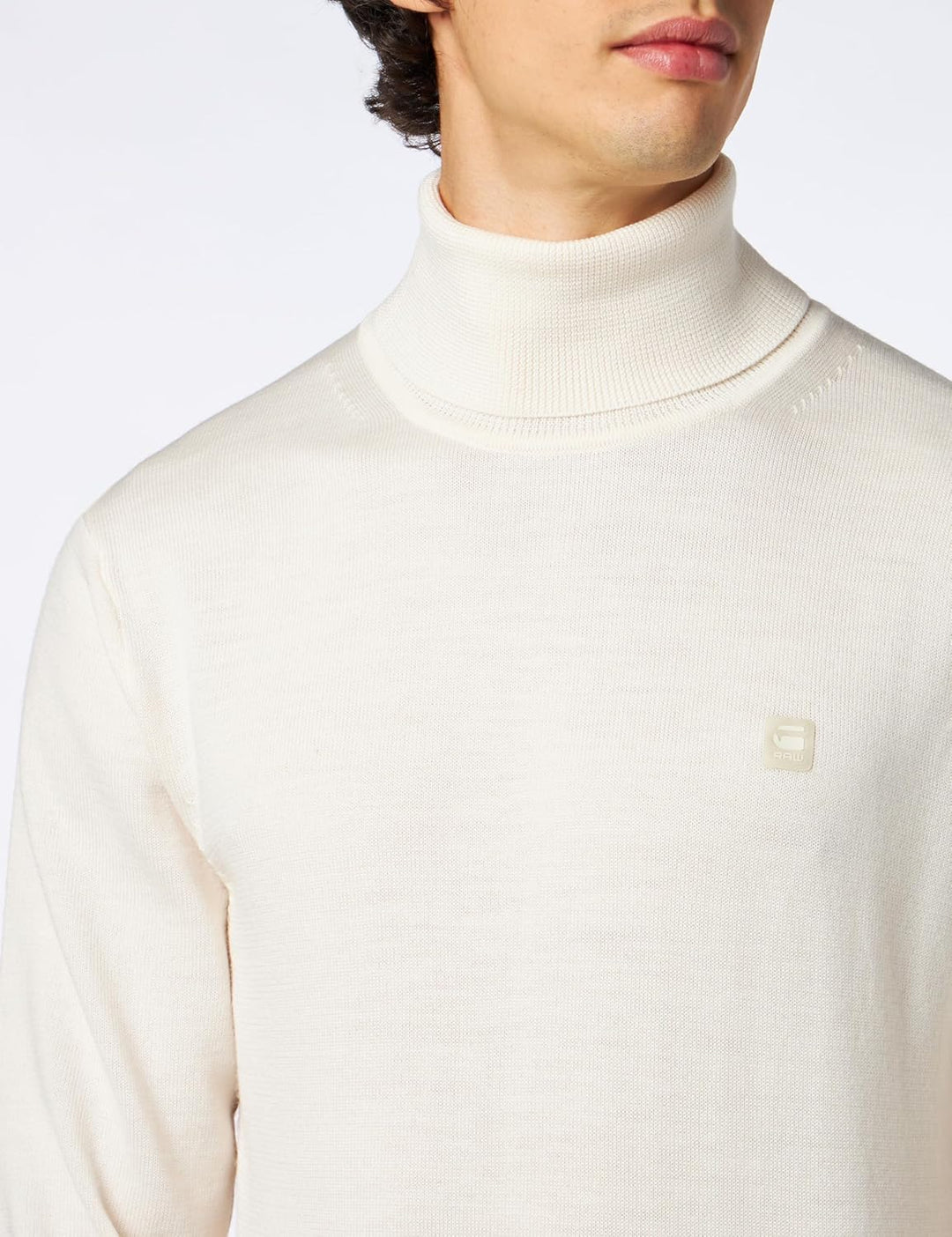 G-STAR Herren Premium Core Turtle Knitted Sweater XL Beige (Eggnog D21933-b692-g076), XL Beige (Eggn