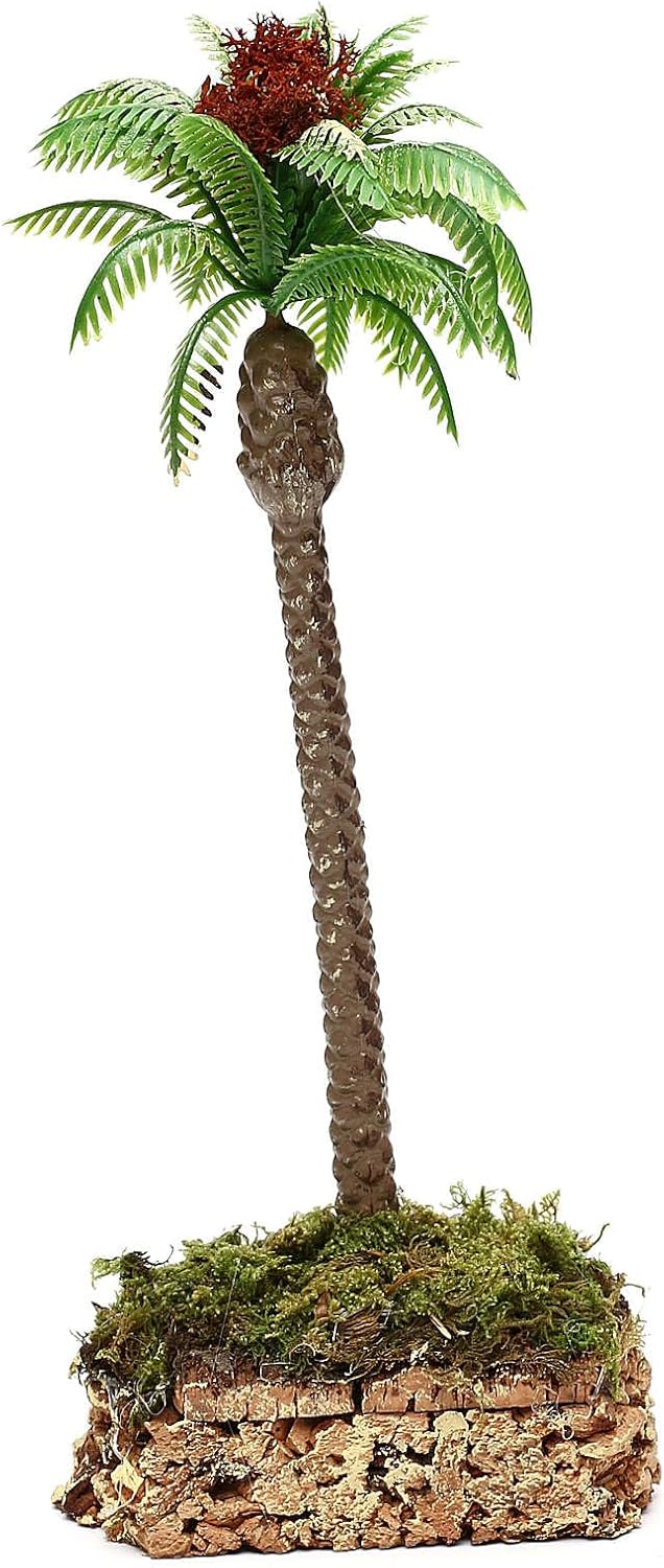 Holyart Palme mit Basis aus Kork, 20 cm Reale Höhe