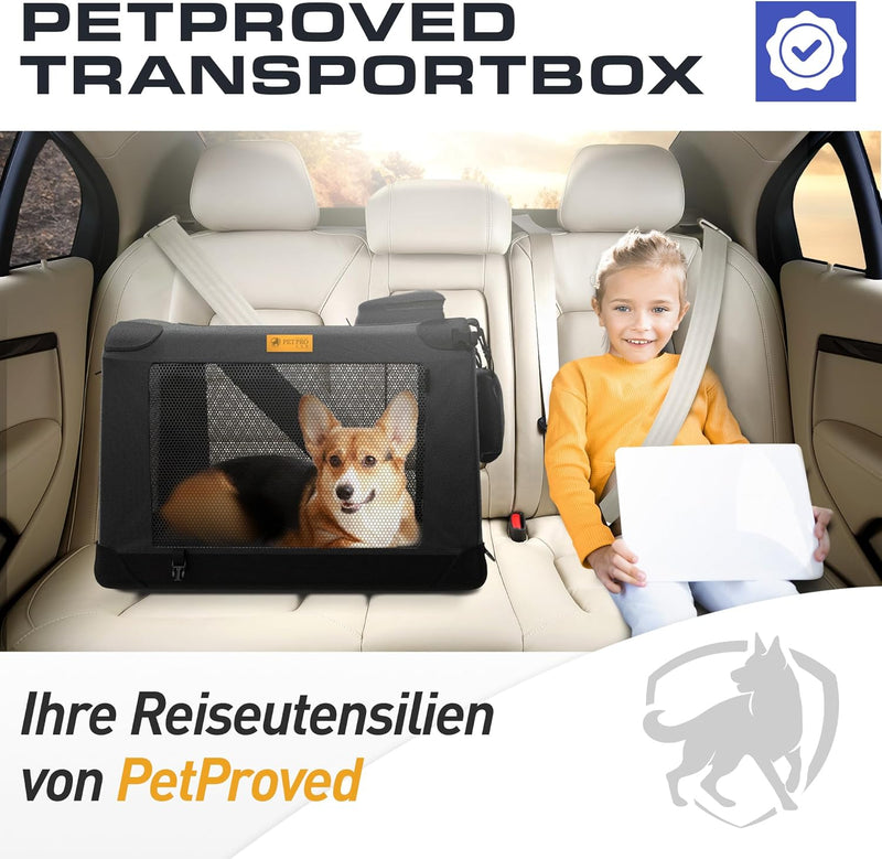 PetProved Hundebox Auto Hundetransportbox Transportbox Hund Hundebox Faltbar für Zuhause Faltbare Hu