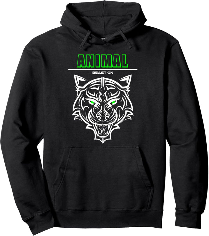 Tiger Kopf Grün Animal Gains Gym Workout Fitness Training Pullover Hoodie