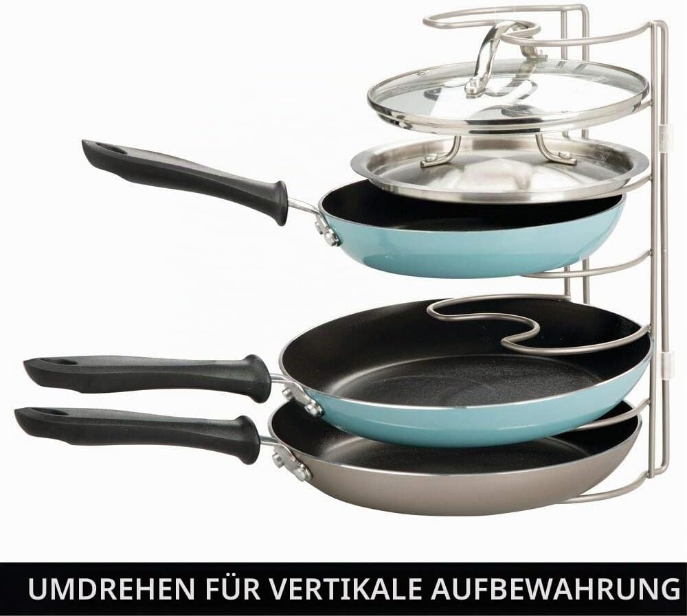 mDesign Abtropfgestell aus Metall für Töpfe, Pfannen und Deckel - Kompakter Deckelhalter für Küchens
