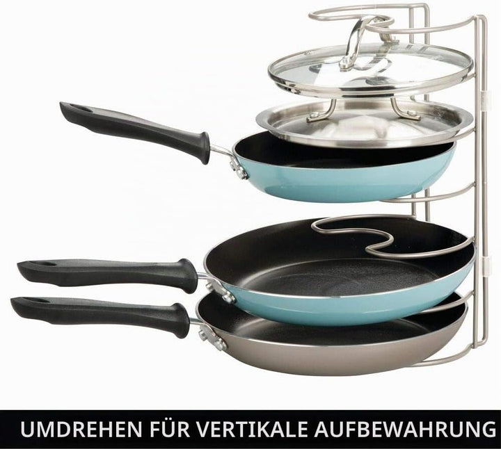 mDesign Abtropfgestell aus Metall für Töpfe, Pfannen und Deckel - Kompakter Deckelhalter für Küchens