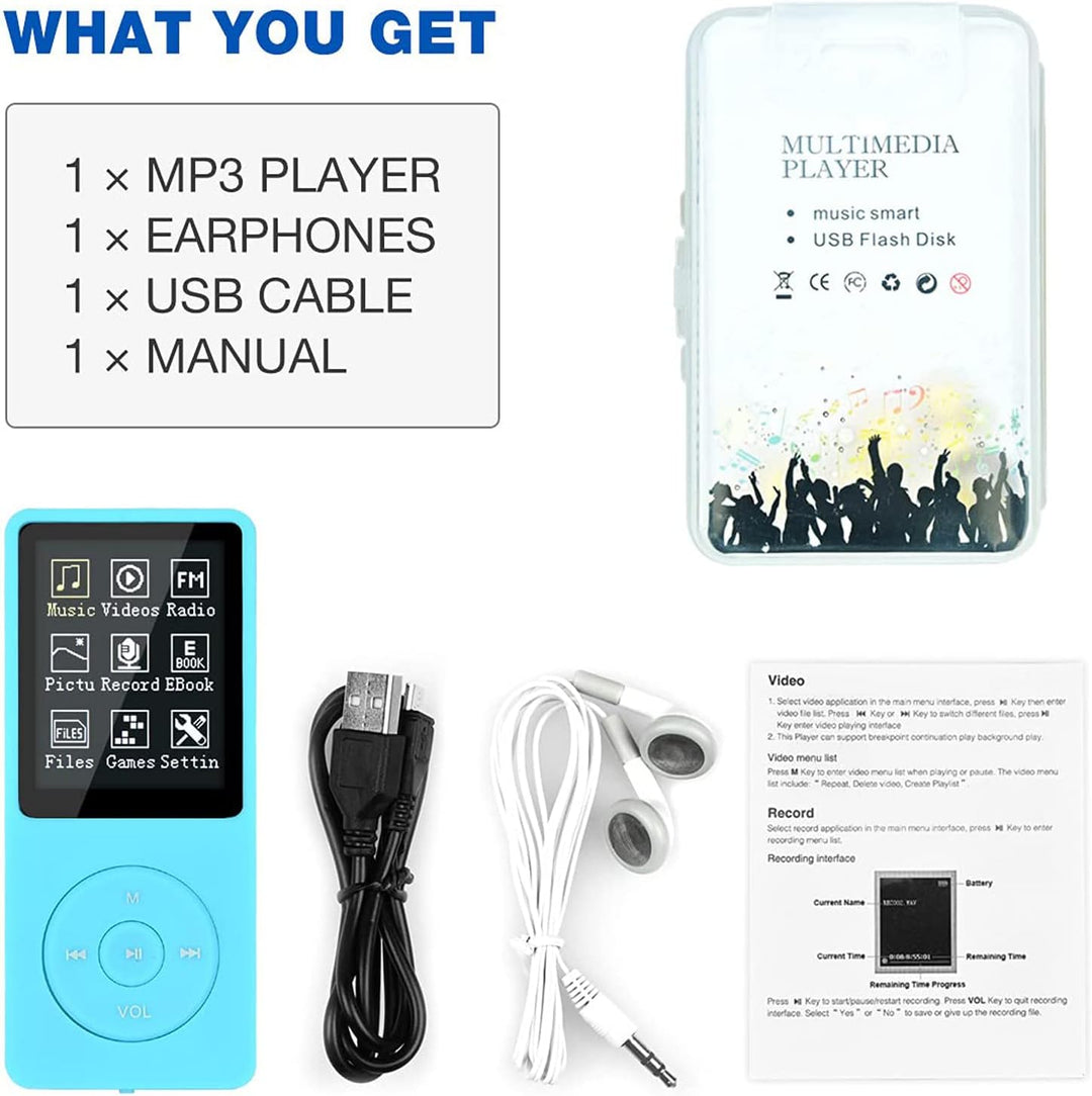MP3/MP4 Digitaler Musik-Player, Lychee Upgrade 8 GB Tragbarer HiFi Verlustfreier Sound Musik-Player