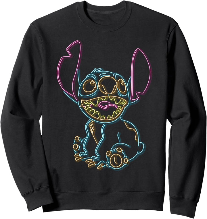 Disney Lilo & Stitch Neon Outline Portrait Sweatshirt