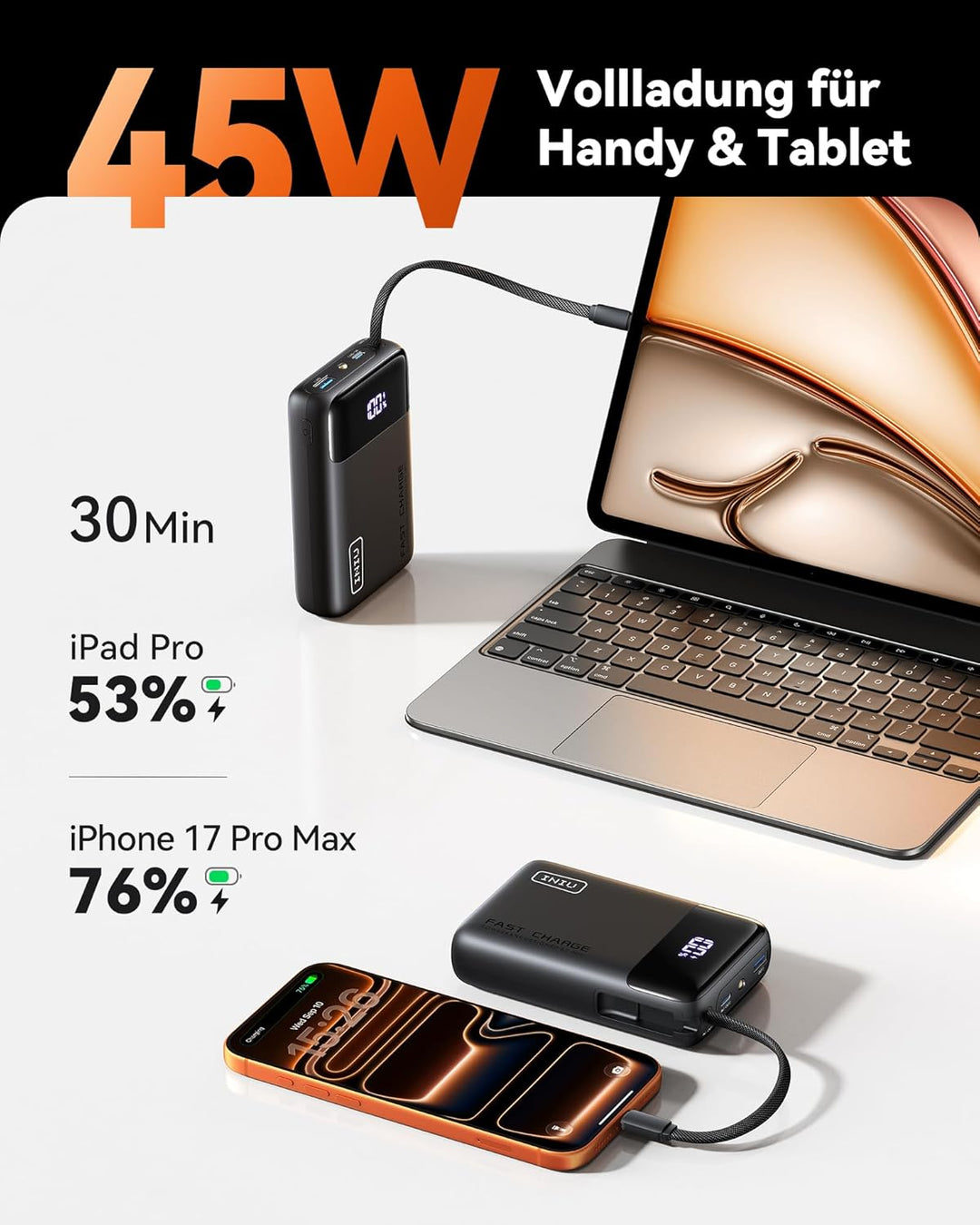 INIU 45W 20000mah Power Bank &INIU Power Bank, 22.5W Fast Charging 10000mAh