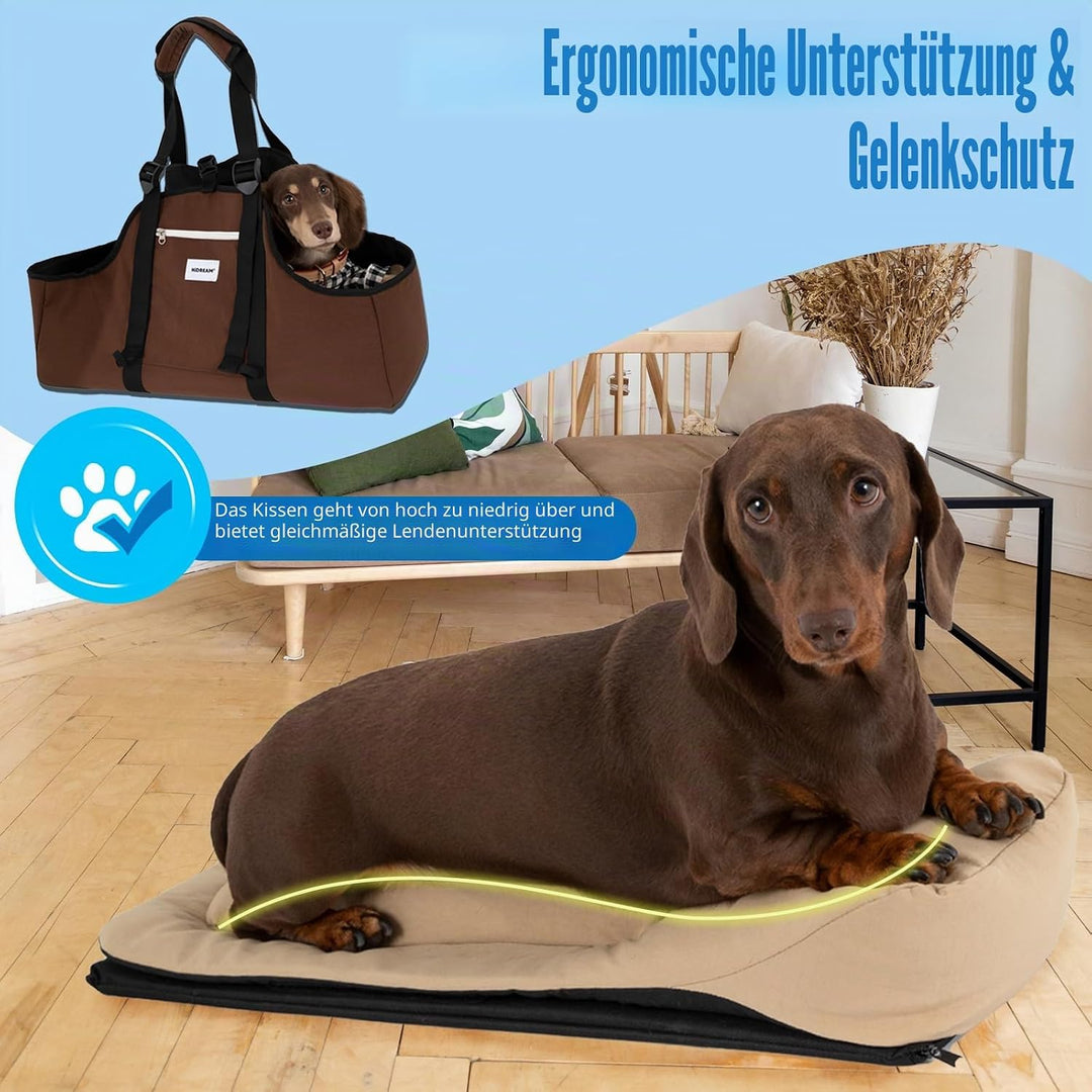 Tragbare Hundetasche, Nylon, leicht, wasserabweisend, Dackel-Haustier-Tragetasche, lange Hundetasche
