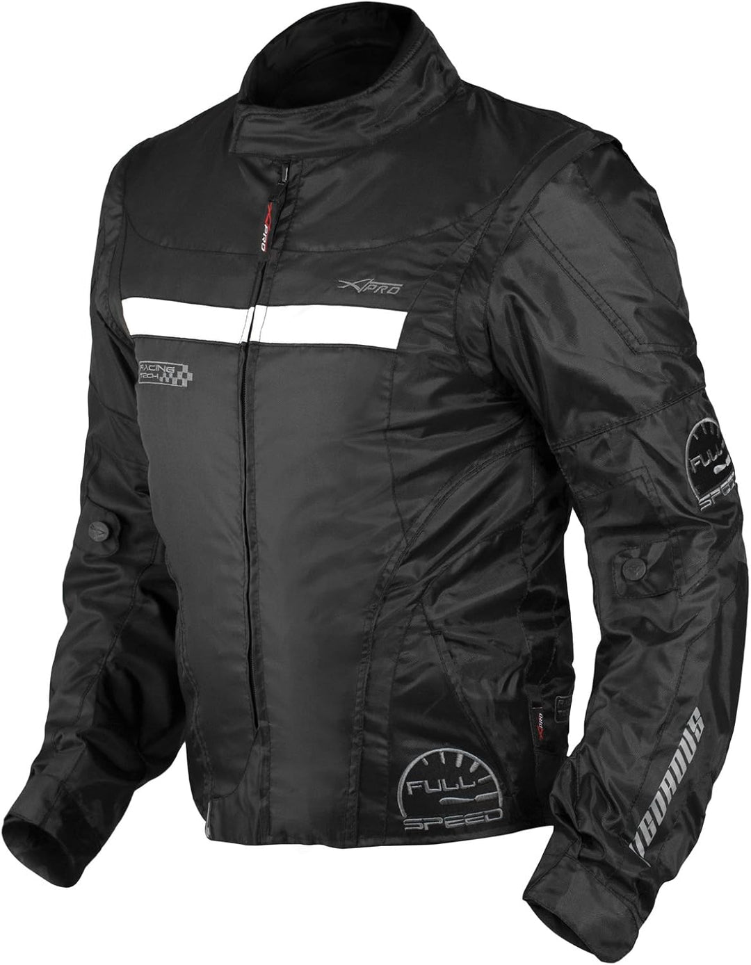 A-pro Motorradjacke für Damen, Nylon, Oxford, Thermoweste, reflektierend M Schwarz, M Schwarz