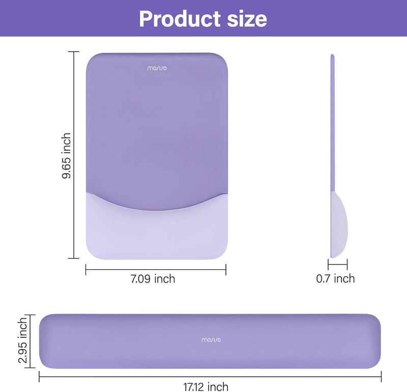 MOSISO Handgelenkstütze für Mauspad&Tastatur Set, Rechteckig Ergonomisch Mauspad rutschfest Basis Ho