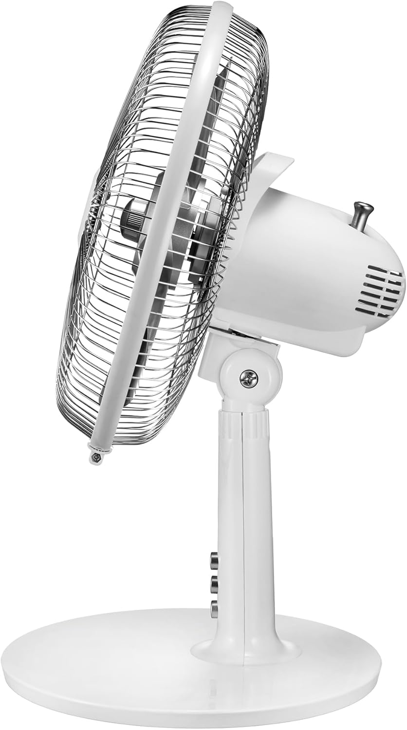 Unold 86810 Tischventilator Silverline White - Weiss, 2-Stufige Geschwindkeitsregelung per Tastendru
