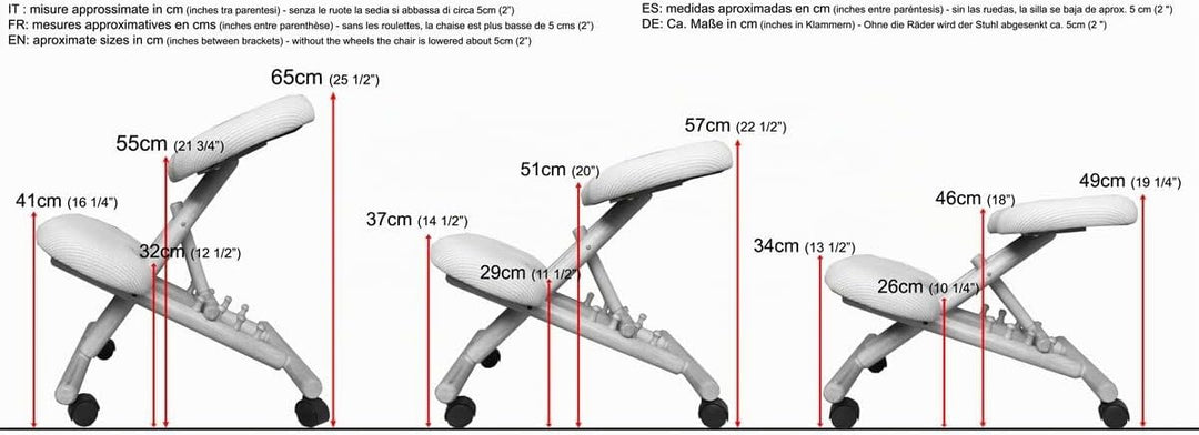 cinius Ergonomischer Stuhl Orthopädischer Kniestuhl Computerstuhl Kniehocker Stoff Schwarz Farbe, Sc