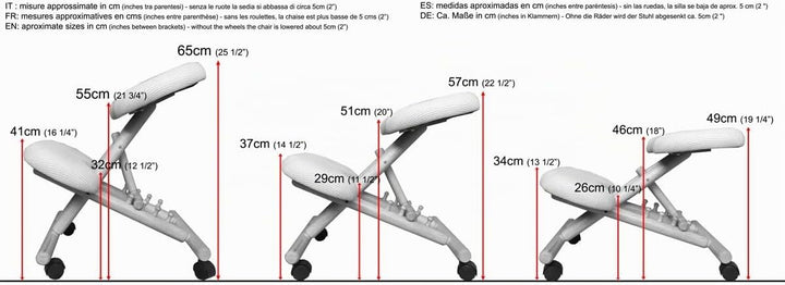 cinius Ergonomischer Stuhl Orthopädischer Kniestuhl Computerstuhl Kniehocker Stoff Natural/Schwarz F