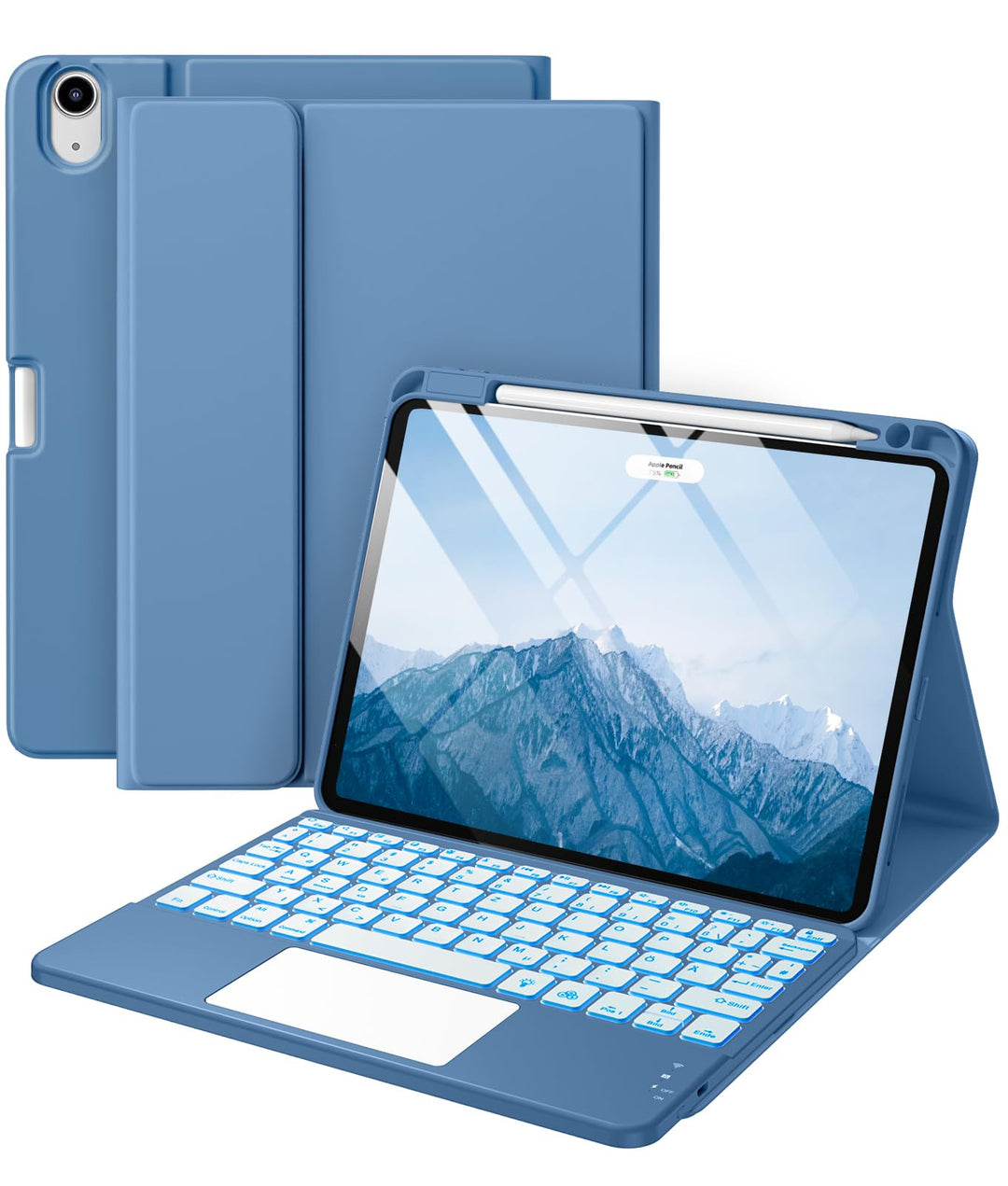 Vobafe Hülle mit Tastatur für iPad Air 11 Zoll (2025 M3/2024 M2), iPad Air 5 4 2022/2020 10,9 Zoll,