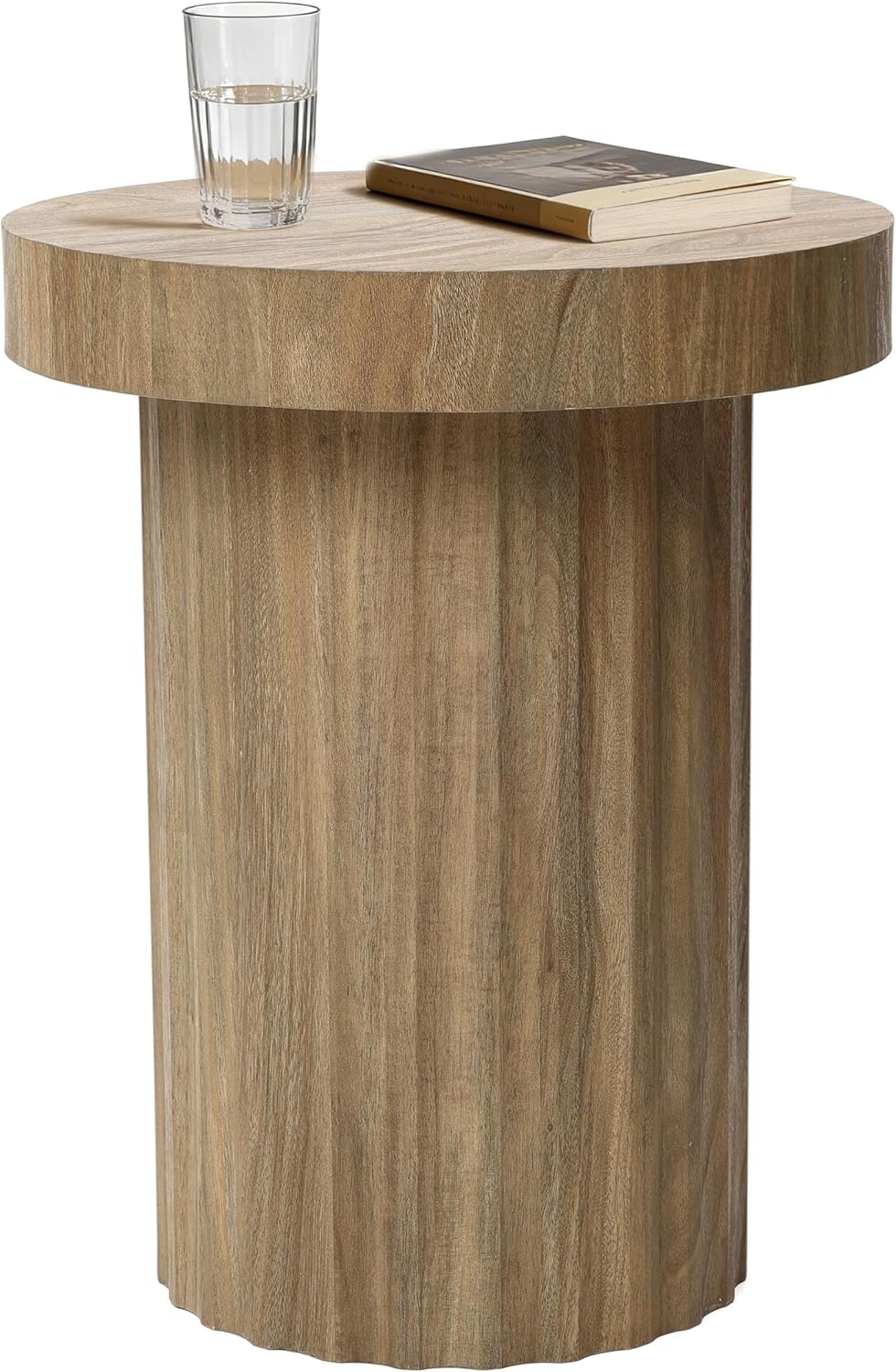 Hometopia Beistelltisch Rund Holz Ø40 cm, Kleiner Sofatisch Stabil, Moderner Couchtisch im Skandinav