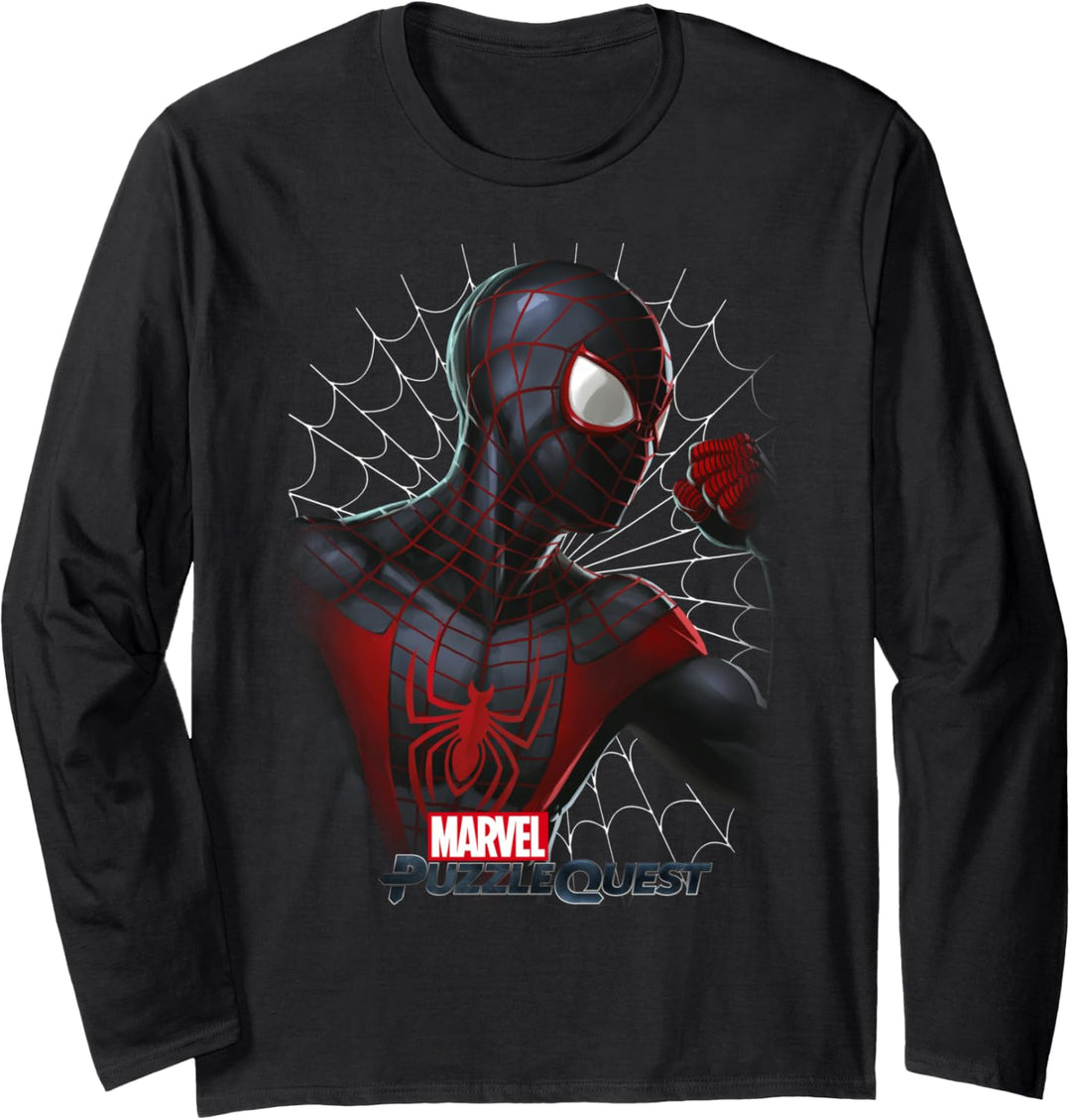 Marvel Puzzle Quest Spider-Man Miles Morales Langarmshirt