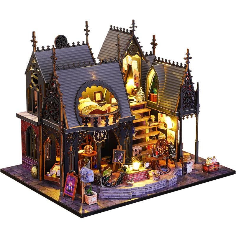 CRIOLPO Book Nook Kit-DIY Puppenhaus Holz Miniatur Haus Kit, Buch Ecke Miniatur Kit für Erwachsene T