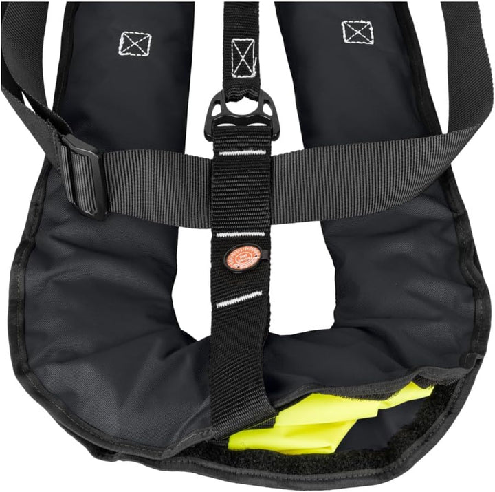12skipper Automatik Rettungsweste ISO 300N mit Harness, Schwimmweste Schwarz, Schwarz