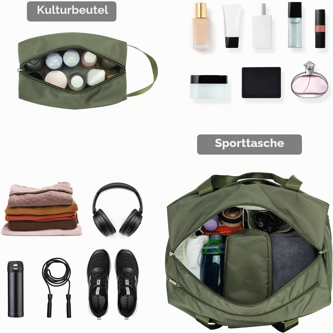 Ceneda Sporttaschen Klassische Reisetasche mit Schuhfach und Kulturtasche Sporttasche Damen Herren T