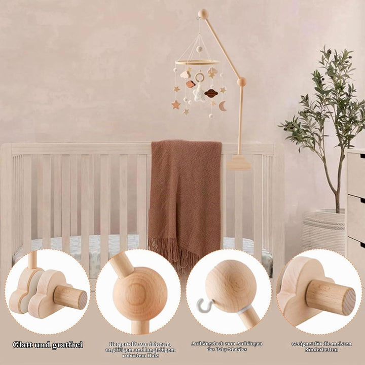 Mobile Halterung Holz,Baby Mobile Halterung für Babybett,Verstellbarer Mobile Halterung Wickeltisch