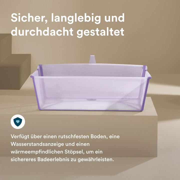 Stokke Flexi Bath X-Large, Lavender - Geräumige faltbare Babybadewanne - Leichte Konstruktion & einf