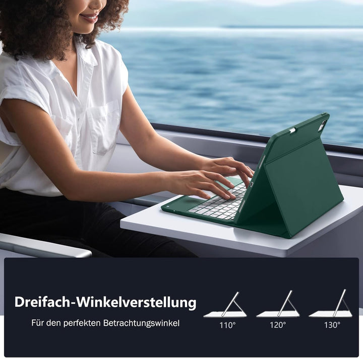 Vobafe Hülle mit Tastatur für iPad Pro 13 Zoll M5/M4 (2025/2024), Multi-Touch Trackpad Hochwertige P