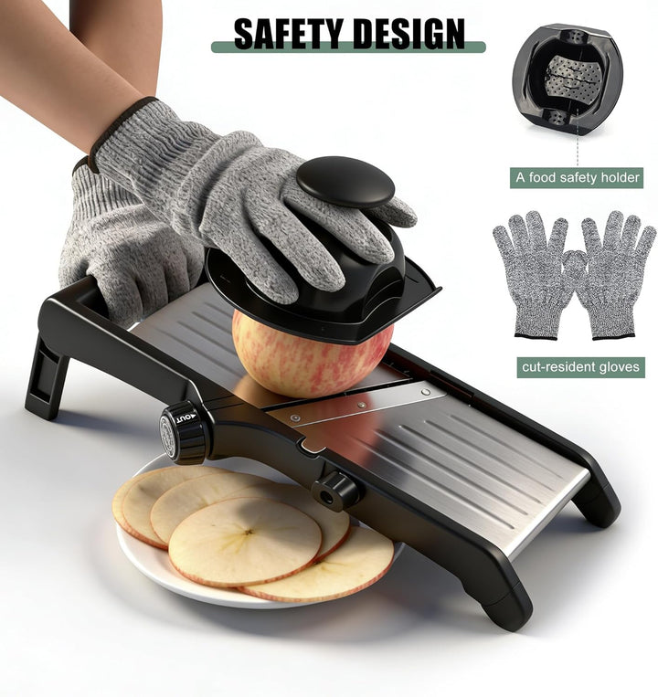 Gemüsehobel, 7-in-1 Verstellbar Mandoline Gemüsehobel, Multifunktion Scheiben, Julienne, Edelstahl G