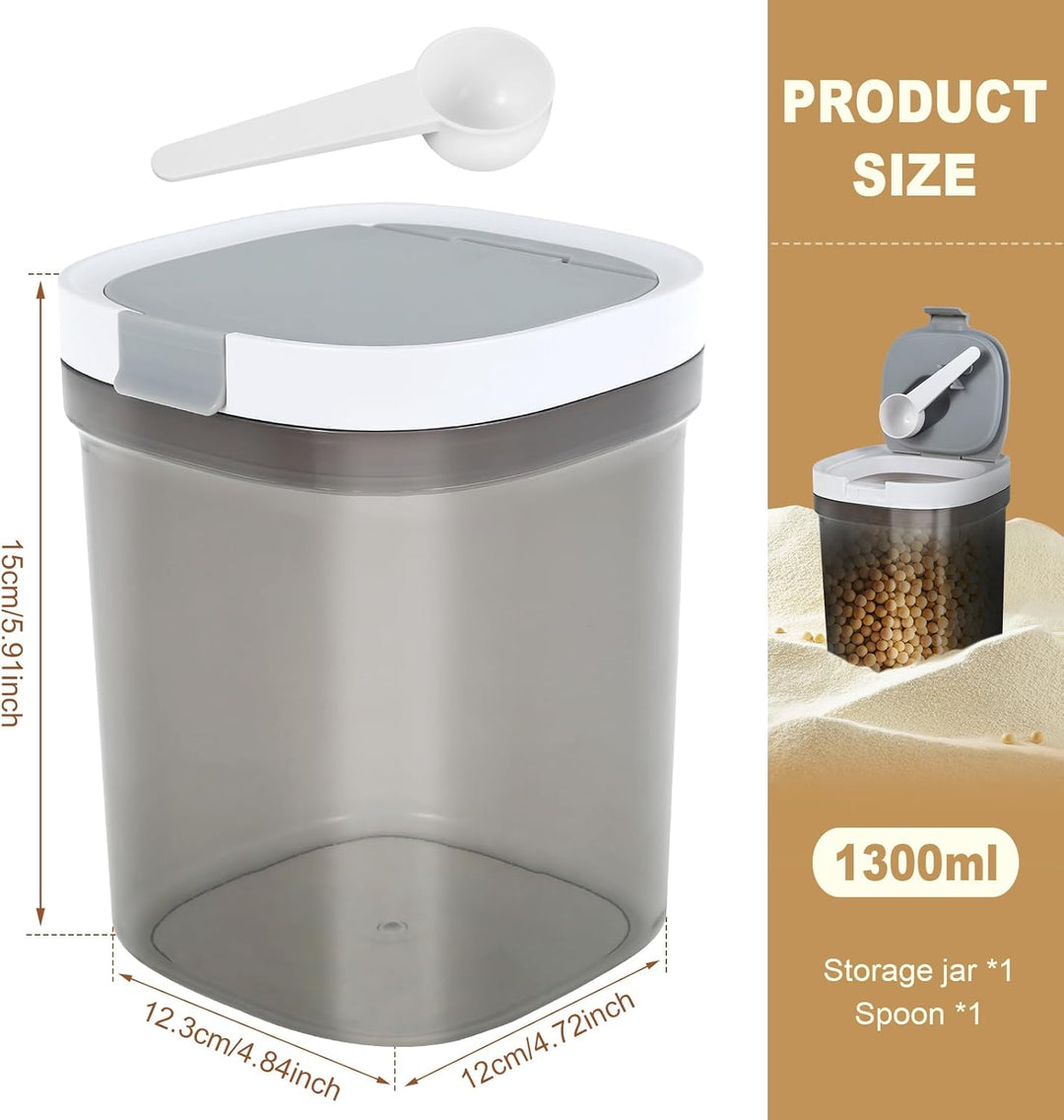 1300ml Kaffeedose,Kunststoff Lebensmittel Lagerung Container mit luftdichten Deckel und Löffel,Dauer