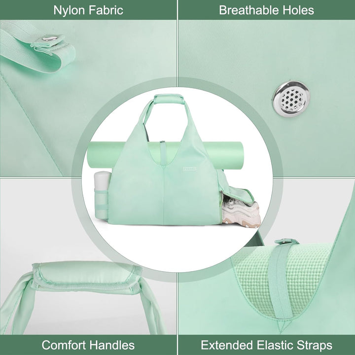 Sporttasche Damen Yogatasche Gross,Sporttasche Reisetasche mit Schuhfach,Wasserdicht Tragetasche für