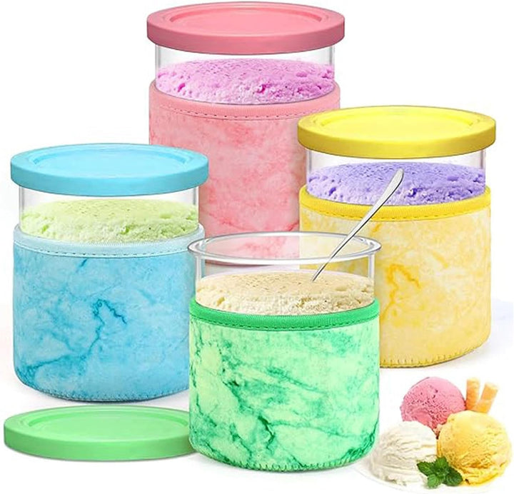 4 Stück Eiscreme-Neoprenhülle Für Ninja Creami Deluxe-Zubehör, Eisbecher Für Ninj-a Creami,Wiederver