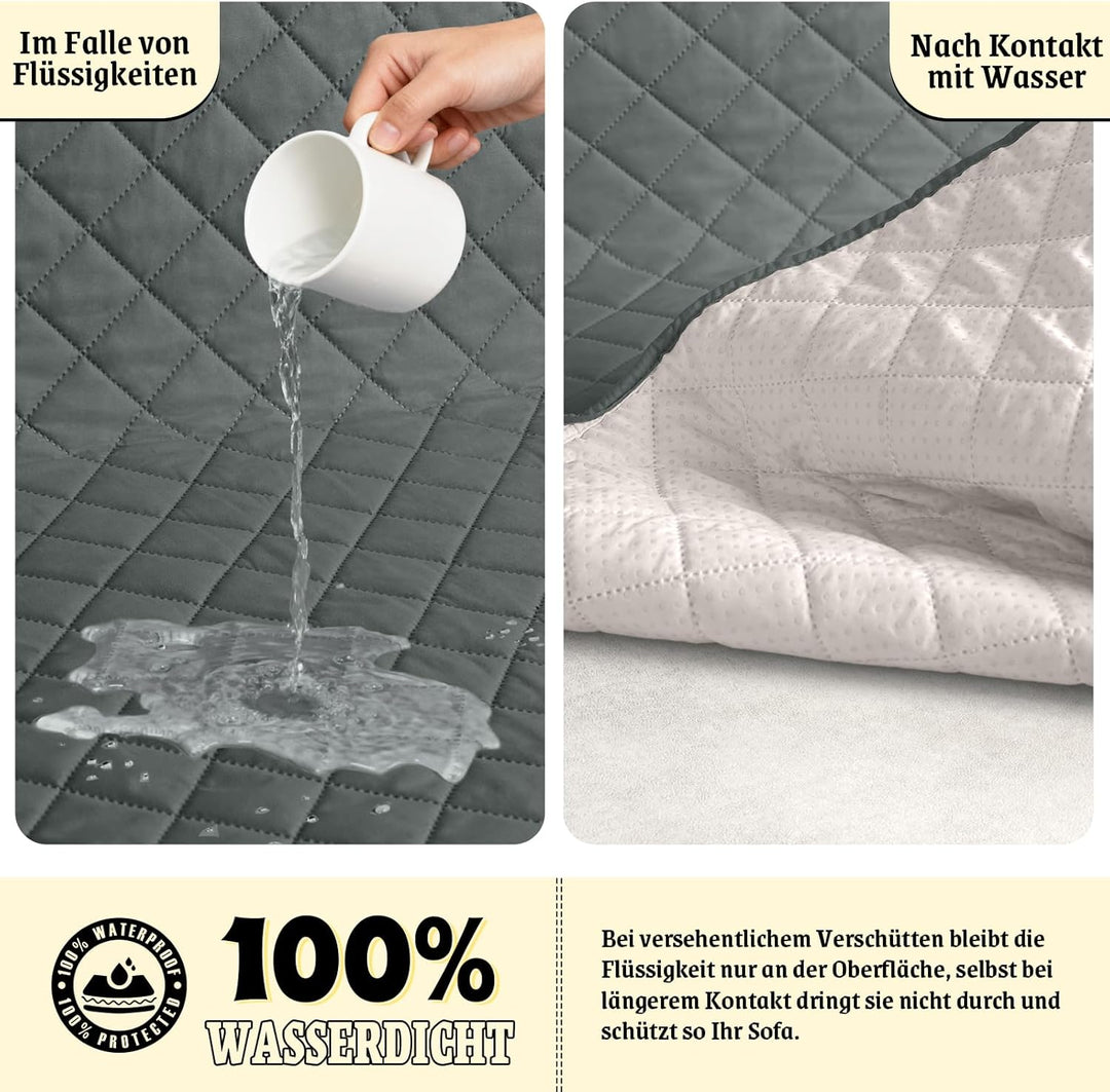 TAOCOCO Sofa Überzug, Sofabezug Wasserdicht Mit Gummiband，Wohnzimmer Anti-Rutsch Gepolsterter Sofasc