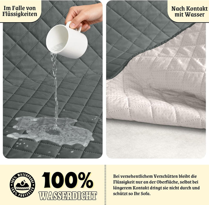 TAOCOCO Sofa Überzug, Sofabezug Wasserdicht Mit Gummiband，Wohnzimmer Anti-Rutsch Gepolsterter Sofasc
