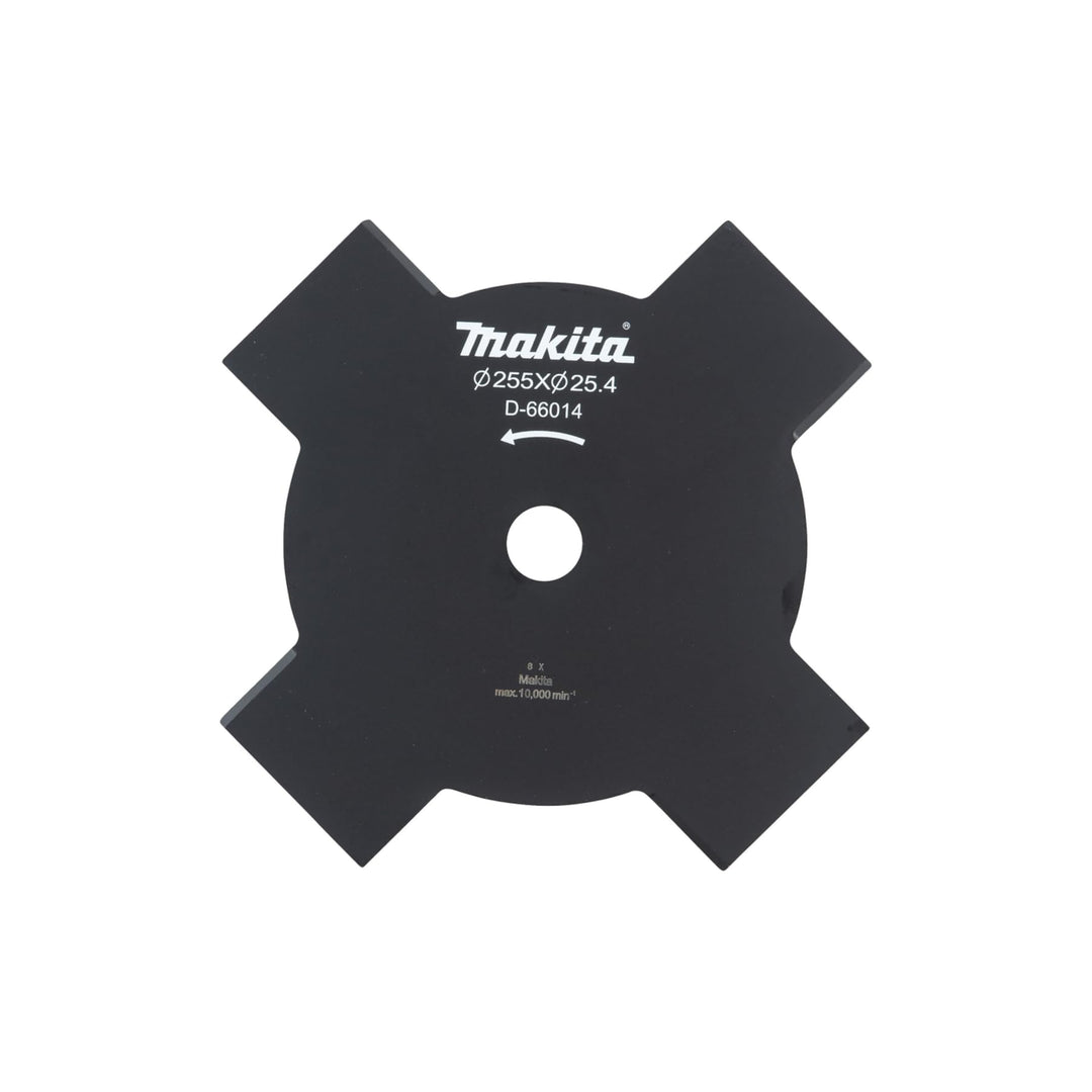 Makita D-66014 4-Zahn-Schlagmesser 255 mm, Aufnahme 25,4 mm, Grassschneidemesser aus Stahl, für gros