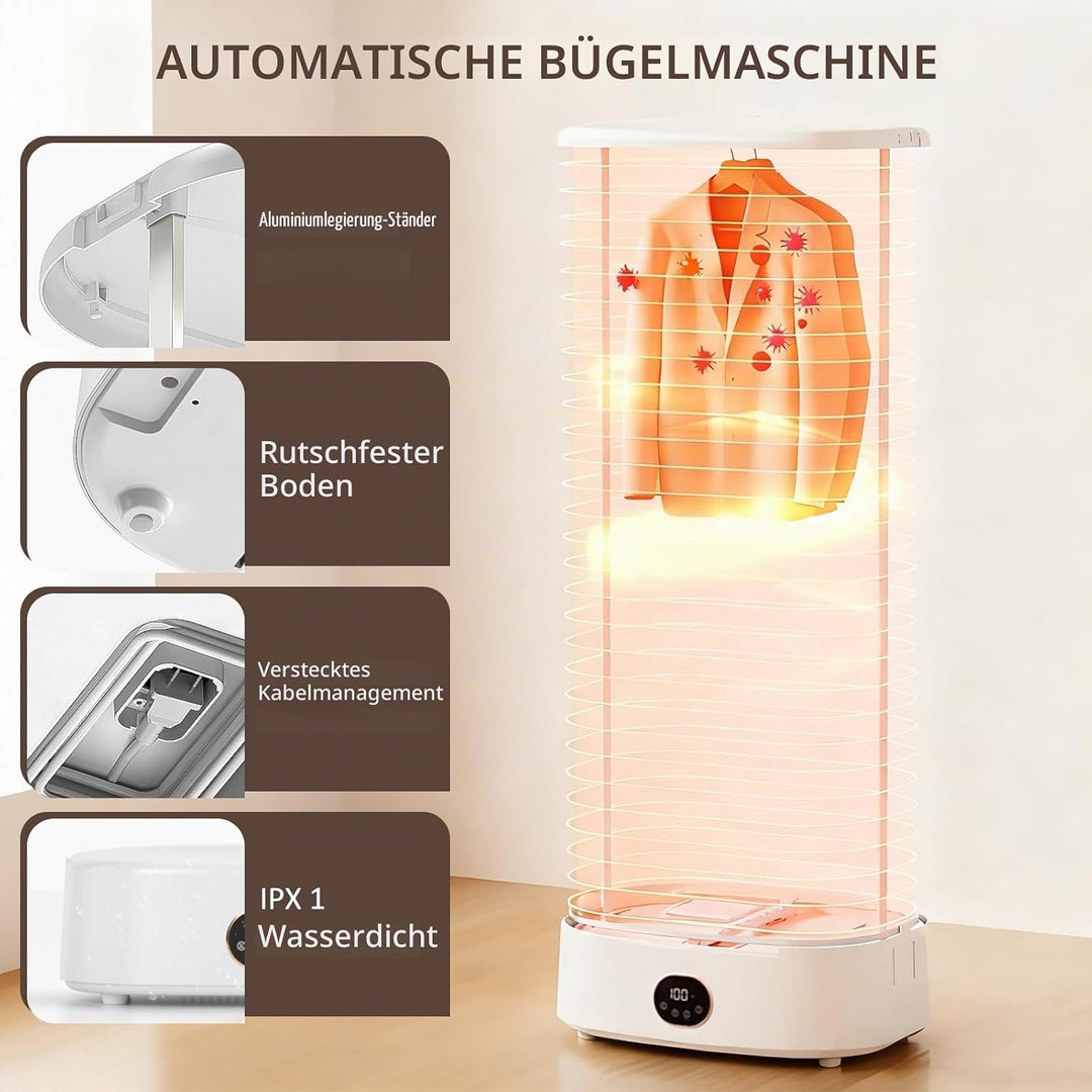 Automatischer Hemdenbügler mit Dampffunktion, 1000W Automatische Bügel- Und Faltmaschine, Innovative