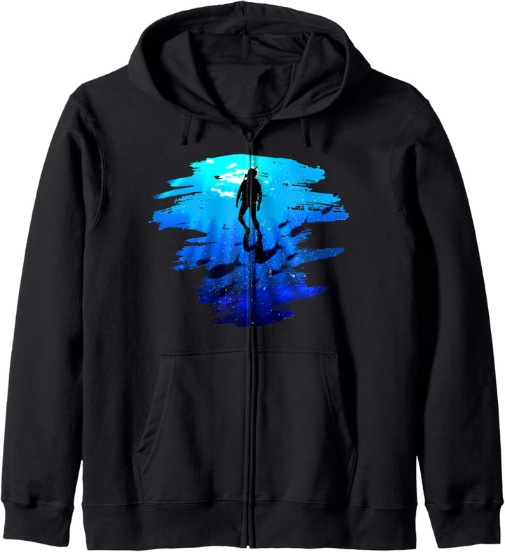 Tauchen Tshirt für Scuba Diving Dive Apnoe Tauchsport Herren Kapuzenjacke