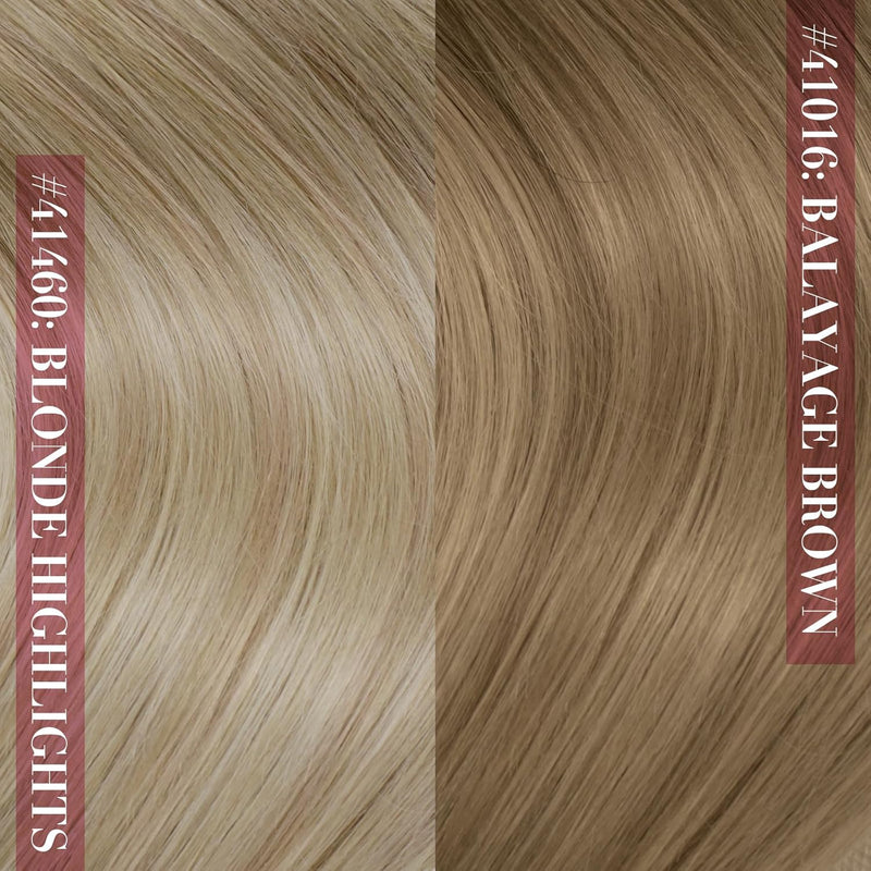 YoungSee Echthaar Extensions Clip Balayage Clip in Extensions Echthaar Braun Blond 35cm Extensions C