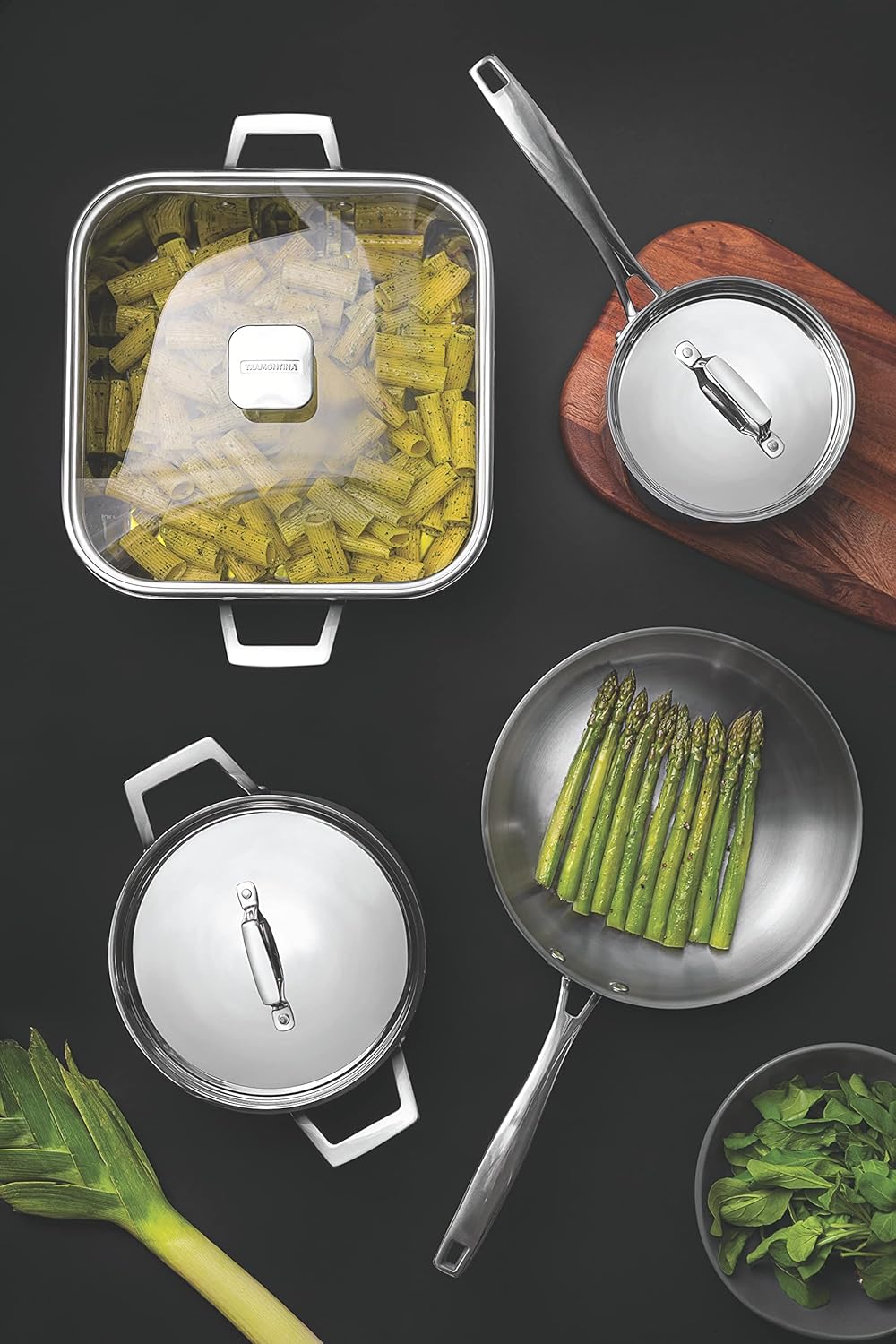 Tramontina Grano Bratpfanne, 18/10 Stahl, 3,4 Liter Ohne Antihaftbeschichtung 30 cm, Ohne Antihaftbe