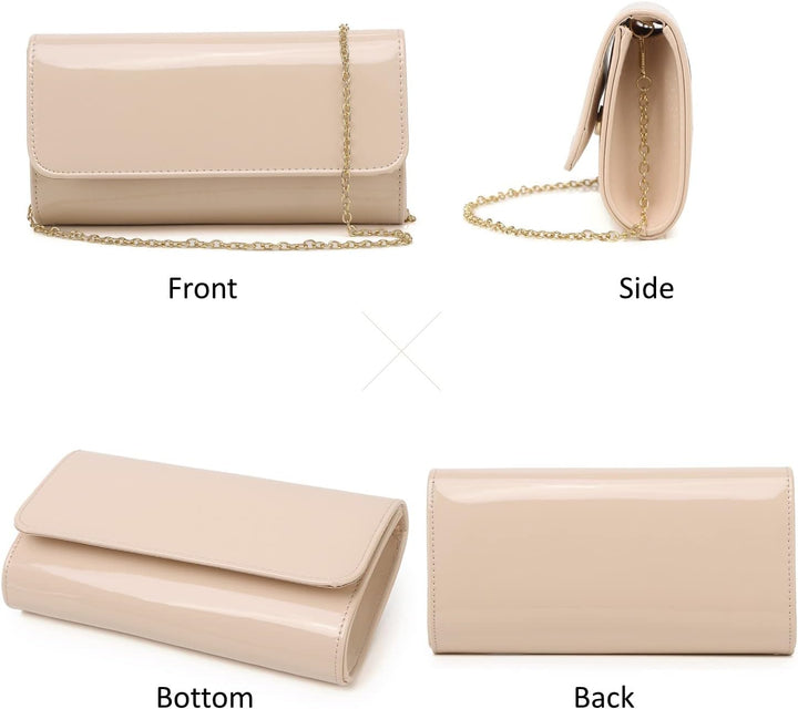 Patent Leather Envelope Clutch Womens Evening Handbag Stylish Shoulder Bag Purse for Christmas Weddi