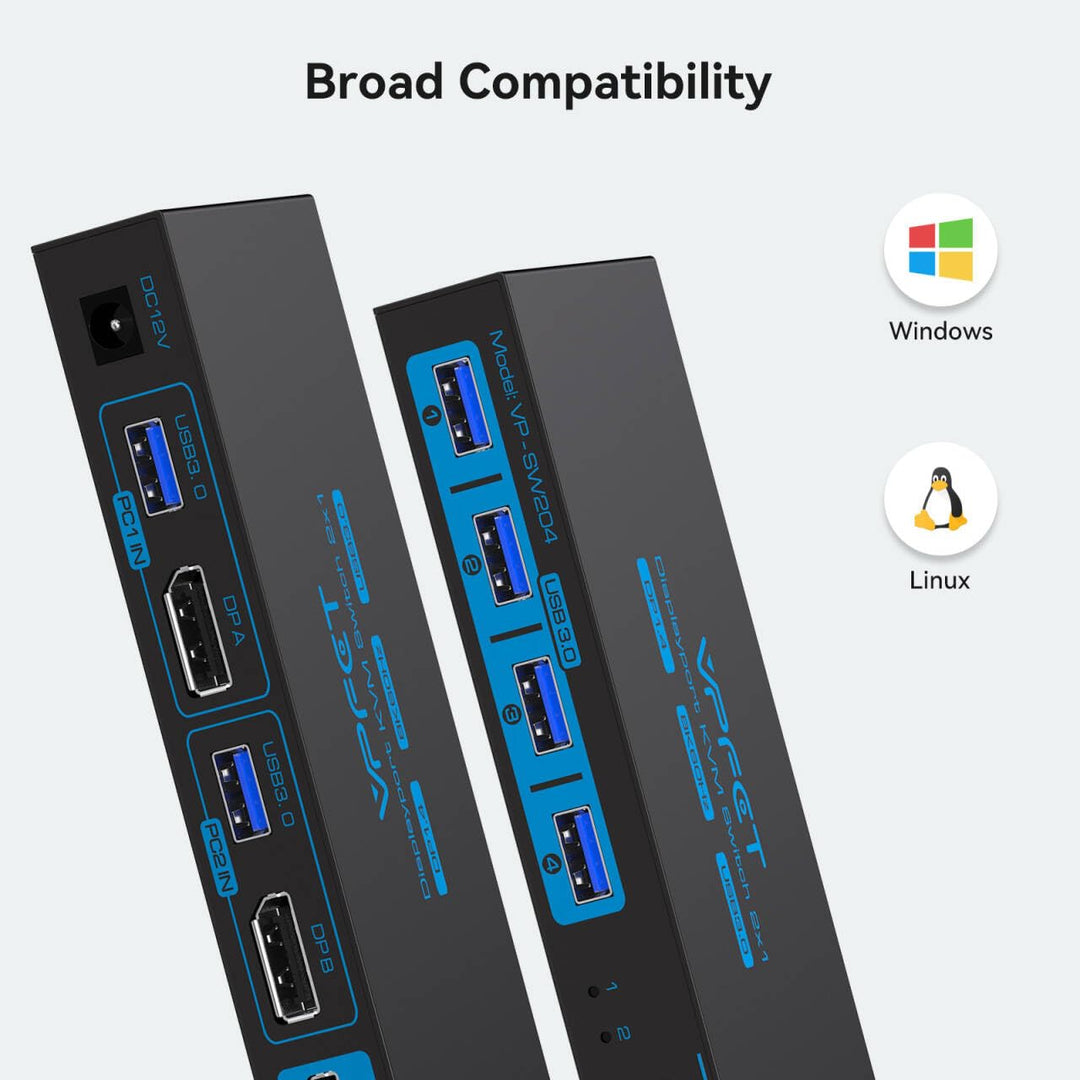 8K60Hz Displayport KVM Switch 2 PC 1 Monitore 4K@120Hz KVM-Switches für Zwei Computer Teilen Ein Mon