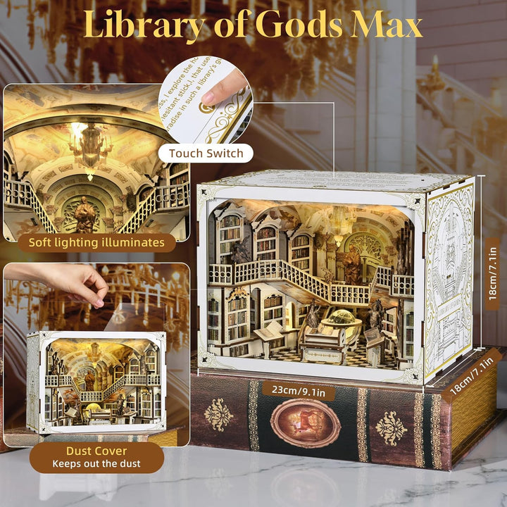 MiniCity Book Nook Kit, DIY Miniatur Puppenhaus Booknook Kit, 3D Holz Puzzle Buchstütze Bücherregal