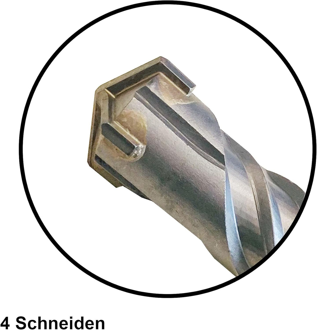 SDS Max Bohrer 26mm Ø - Länge 26x300 mm (Ideal zum Bohren in Beton/Naturstein/Mauerwerk, 4 Hartmetal